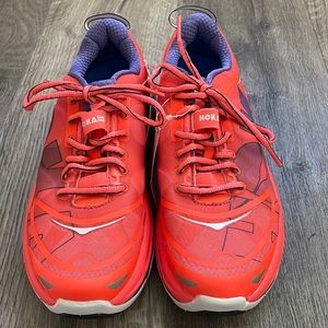 New Women’s Hoka One One Size 7 Malibu Neon Coral/Corsican Blue Running Shoes